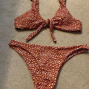 Rust Polka Dot Bikini Set